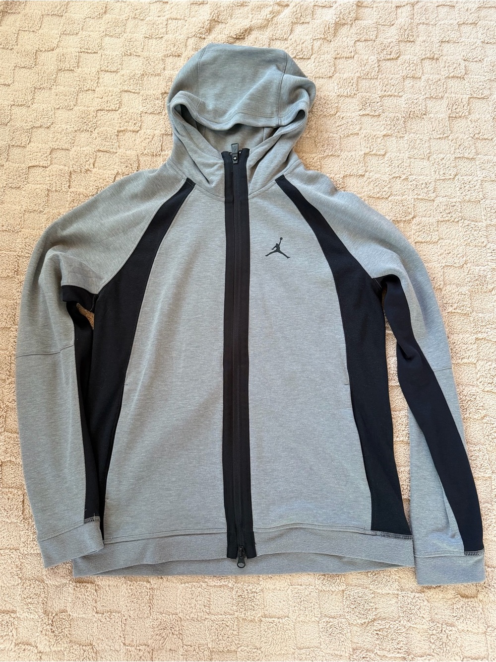 Jordan Dri-FIT Men’s Medium Full Zip Hoodie Gray Black Slim Fit